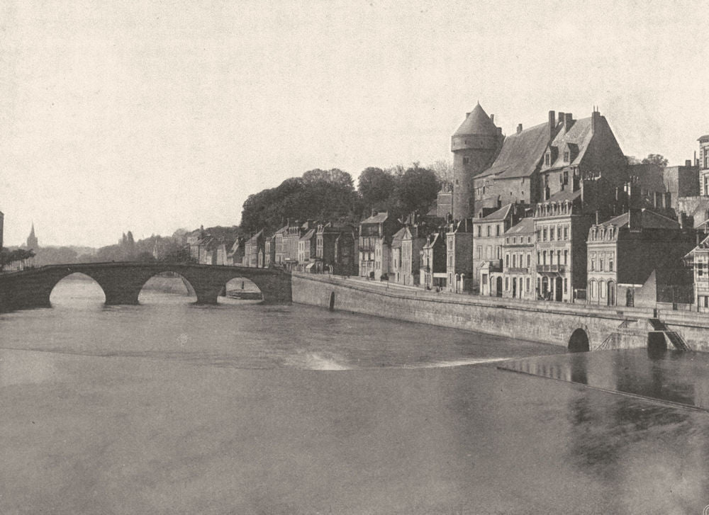 MAYENNE. La Mayenne, à Laval 1902 old antique vintage print picture